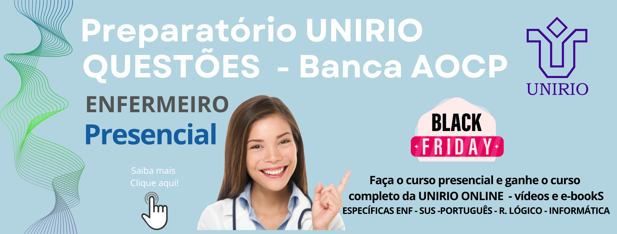 PREPARATÓRIO UNIRIO QUESTÕES - AOCP - PRESENCIAL